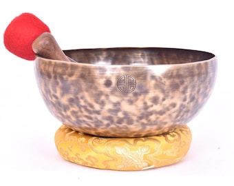 Campane tibetane lunari da 14 pollici - Campana tibetana con energia lunare realizzata a mano con mantra sacri - Campana tibetana nepalese autentica