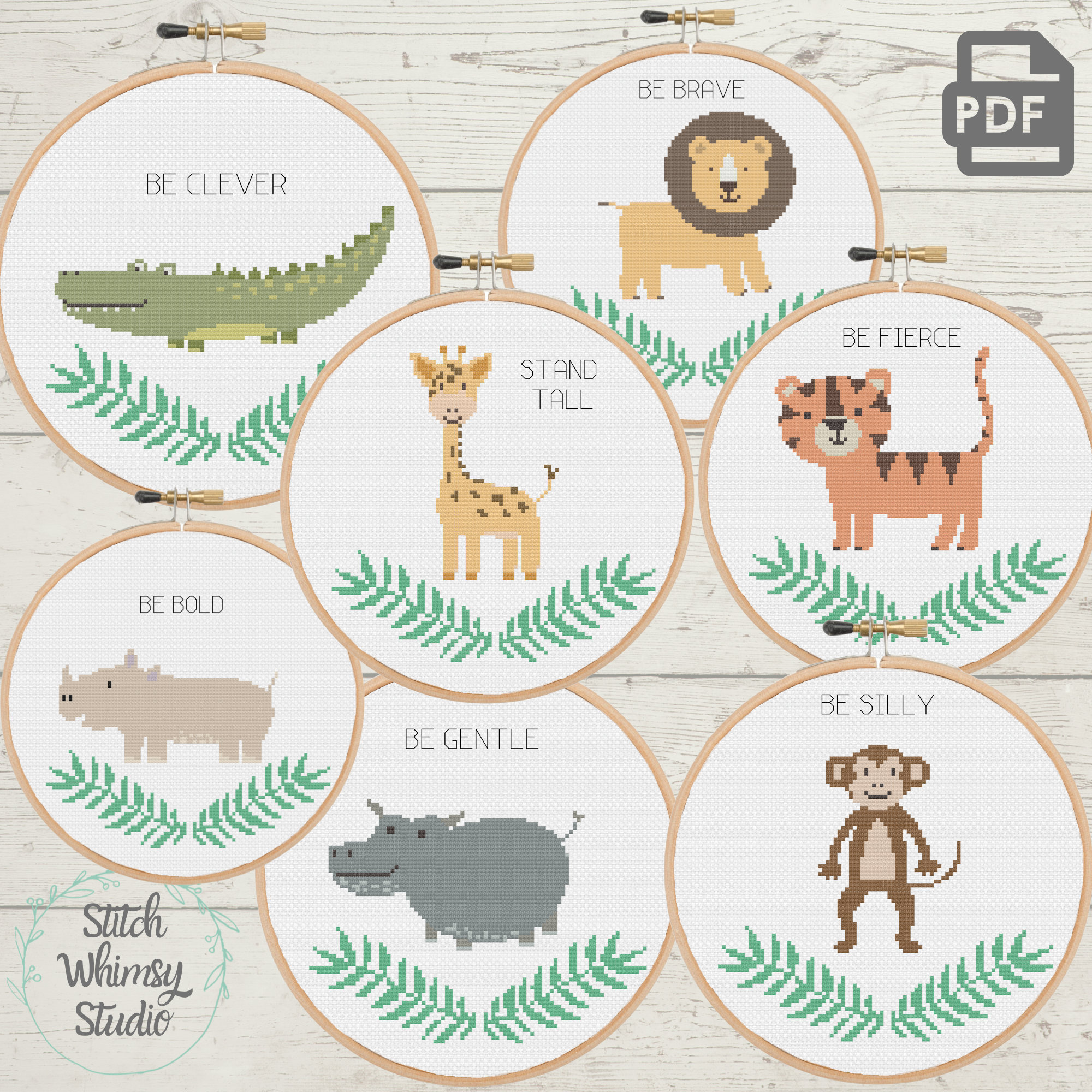 Jungle Animal Cross Stitch Patterns