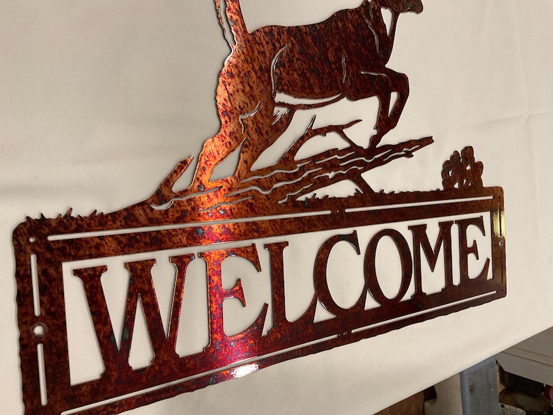 Powder Welcome Signs Custom Metal Powder-coated Welcome Sign - Personalized Outdoor Home ...