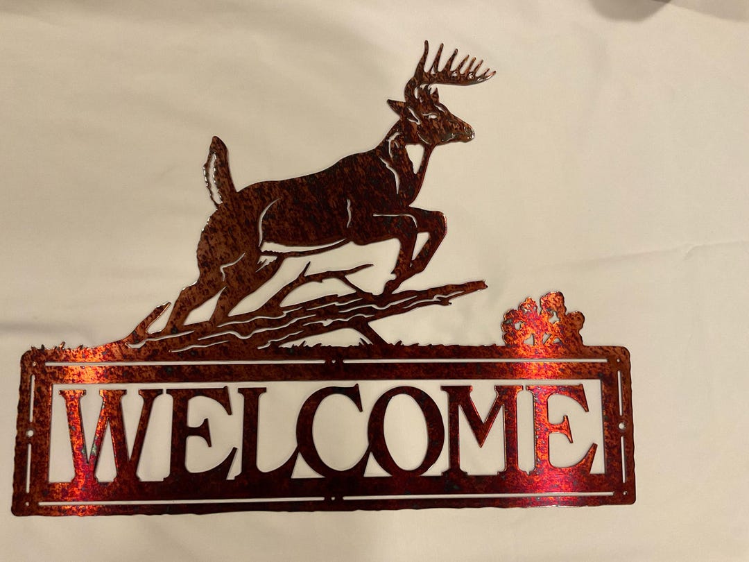 Custom Metal Powder-coated Welcome Sign - Personalized Outdoor Home ...