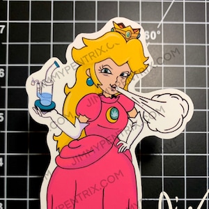 Peachy Kush Dabs Waterproof Sticker | UV Scratch Resistant | Hydroflask | Laptop Stickers | White Gloss | Transparent
