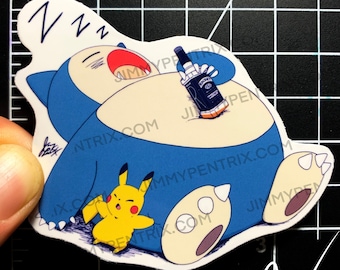 Snorlax&#39;d Wasted Sticker Color Waterproof Sticker | UV Scratch Resistant | Hydroflask & Laptop Stickers | White Gloss | Transparent