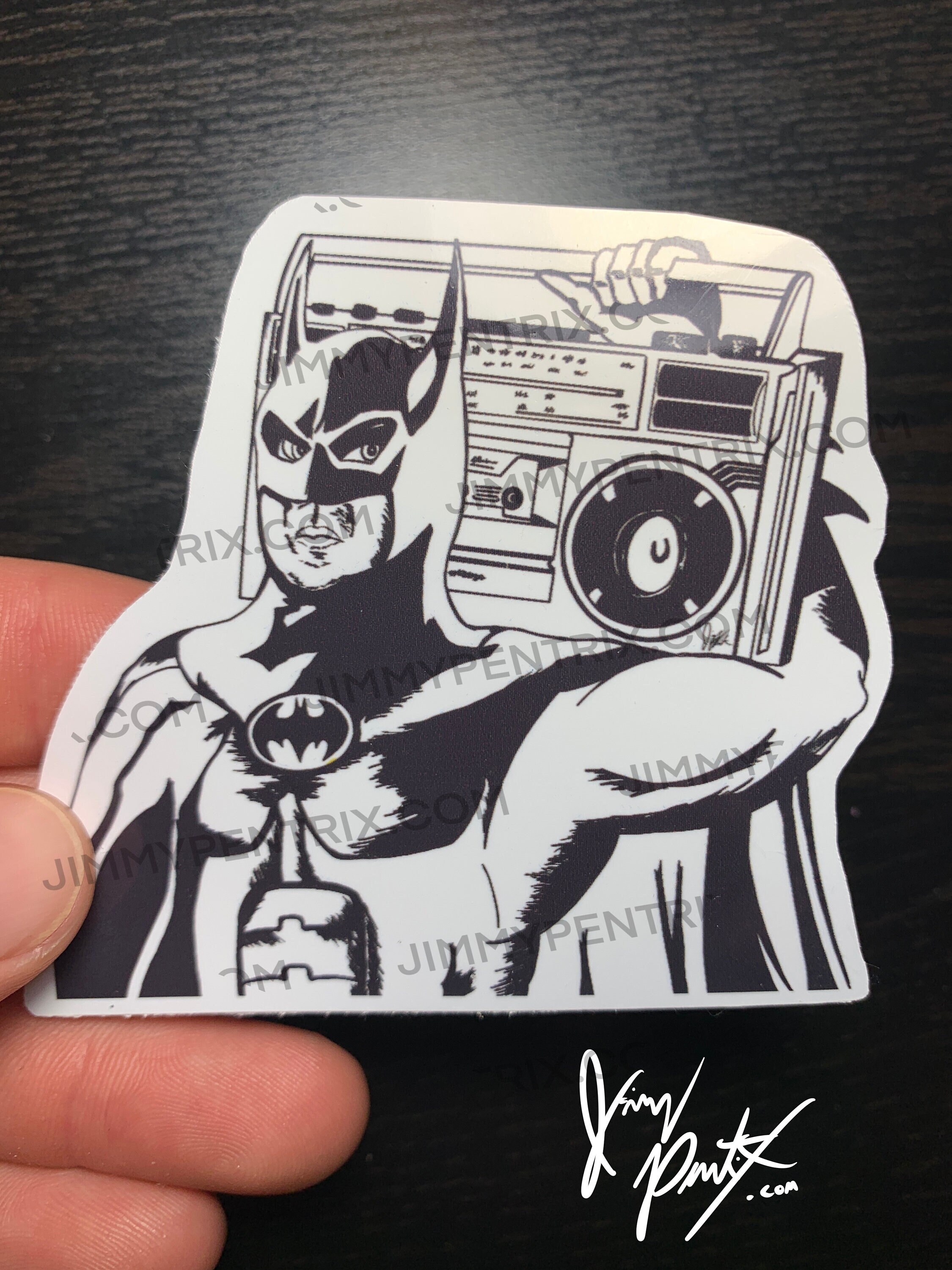 Batman Boom Sticker Black & White Waterproof - Etsy
