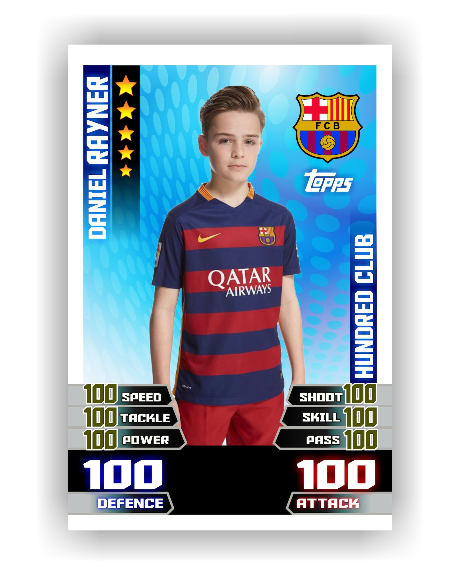 Personalised Match Attax Card Style Wall Print Unframed Etsy