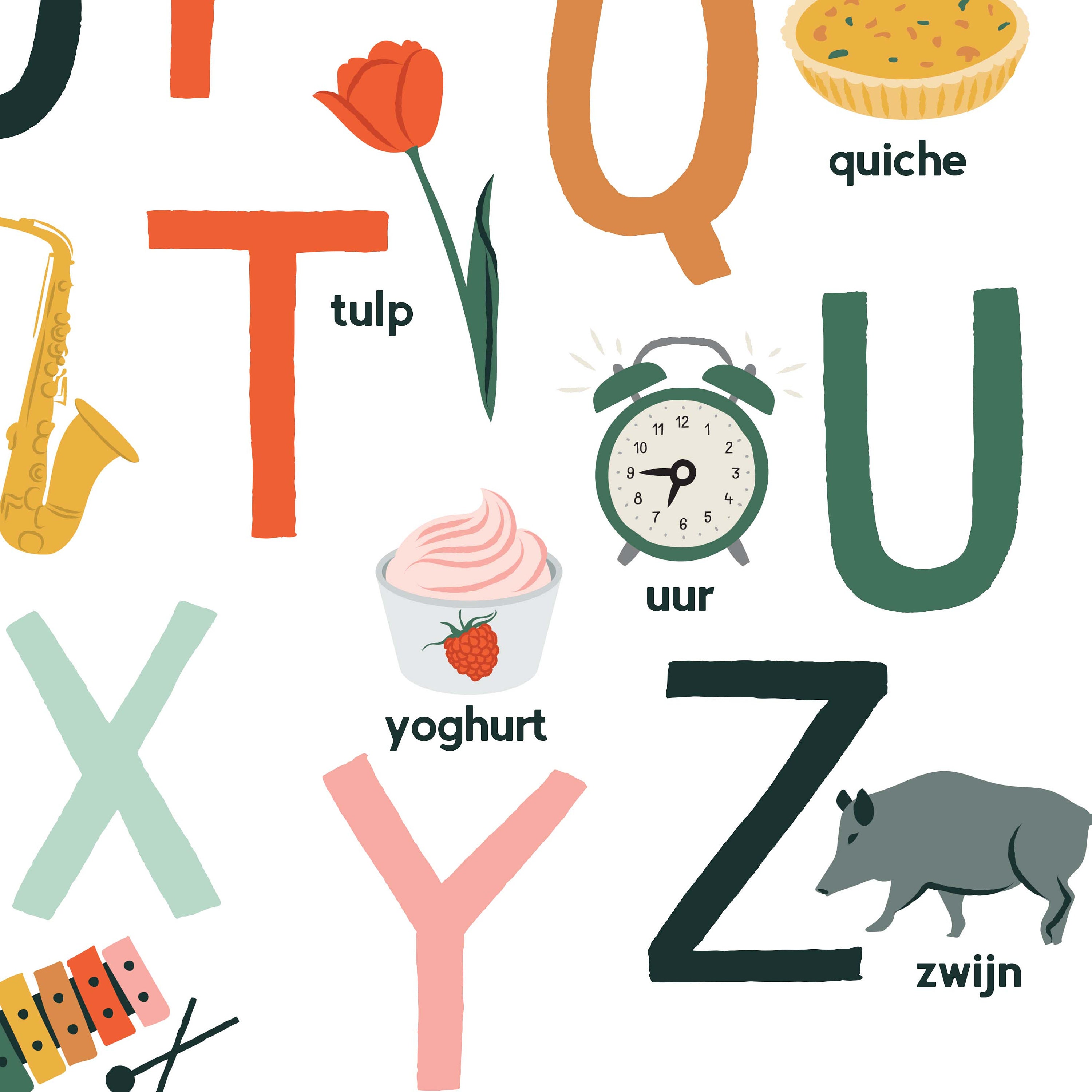 Dutch Alphabet Printable Placemat, Nederlands Alfabet, Playroom Wall ...