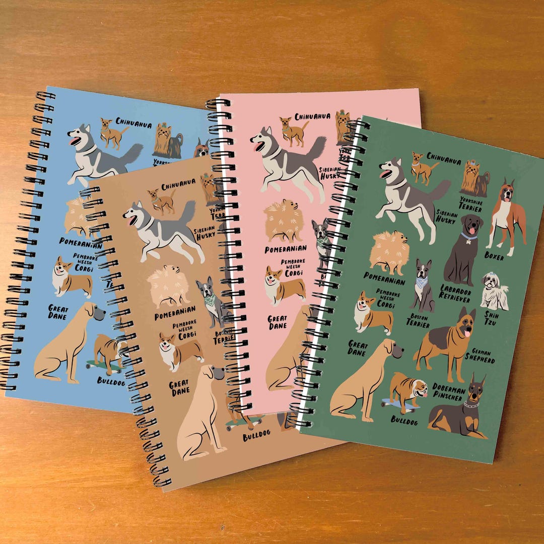 Dog Notebook, Dog Breeds, Bullet Journal, Office Gifts, Gift for Dog ...