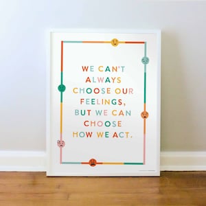Cartel de la cita de sentimientos, regulación emocional, impresión de sentimientos, rincón calmante, IMPRESIÓN: 8x10, 12x16, 16x20, 18x24, 24x36