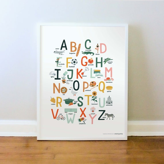 French Alphabet Poster Français Alphabet Playroom Wall Art Etsy