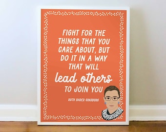 Cita de Ruth Bader Ginsburg, RBG, Girl Power Art, Impresiones feministas, Impresión de mujeres fuertes, Regalo para ella, IMPRESIÓN: 8x10, 12x16, 16x20, 18x24, 24x36