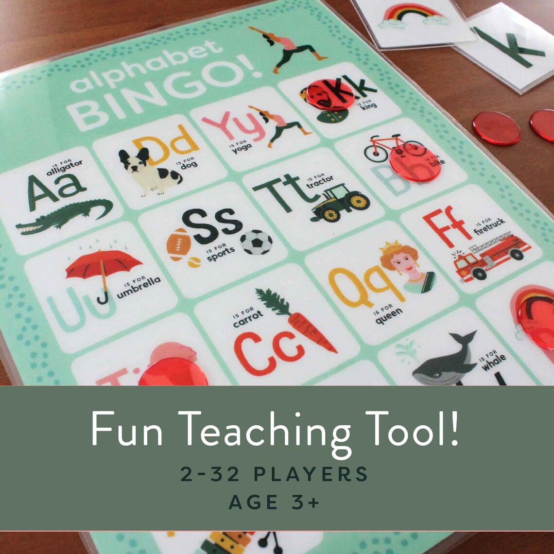 Alphabet Bingo, ABC Learning, Letter Learning Game for Kids, Preschool ...