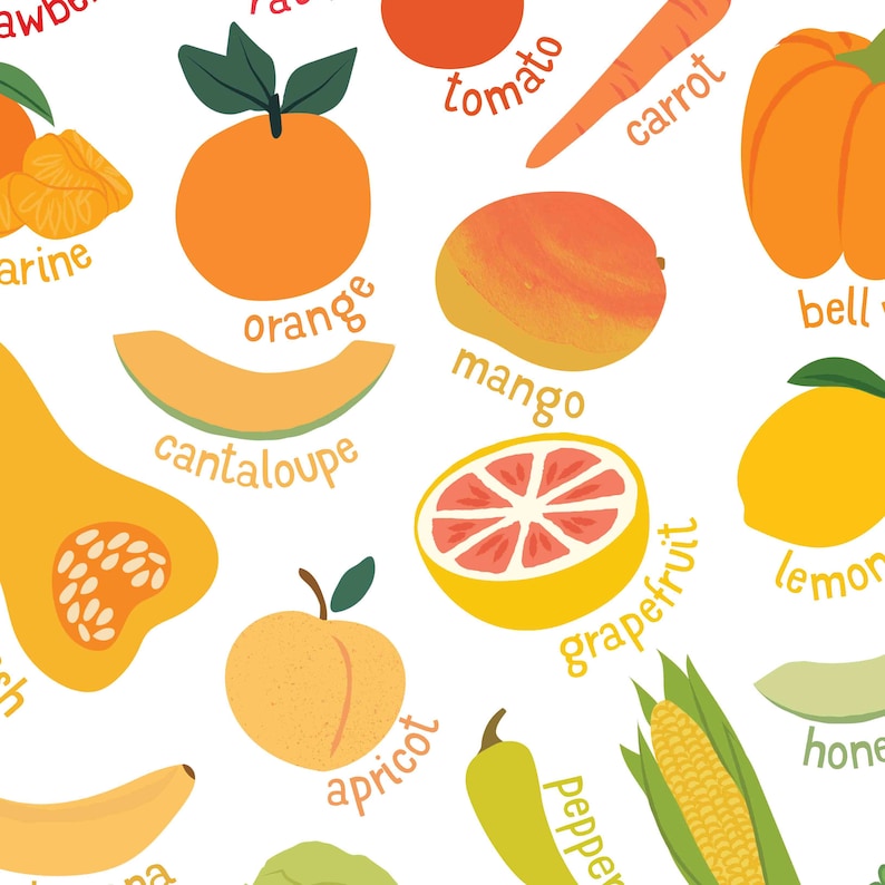 Cartel de frutas y verduras, impresión de alimentos saludables, comer el arco iris, decoración del aula, arte de la escuela en el hogar, IMPRESIÓN: 8x10, 12x16, 16x20, 18x24, 24x36 imagen 4