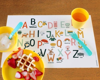 Dutch Alphabet Printable Placemat, Nederlands Alfabet, Playroom Wall Art, Toddler Learning ABC's, DIGITAL DOWNLOAD: 11X17