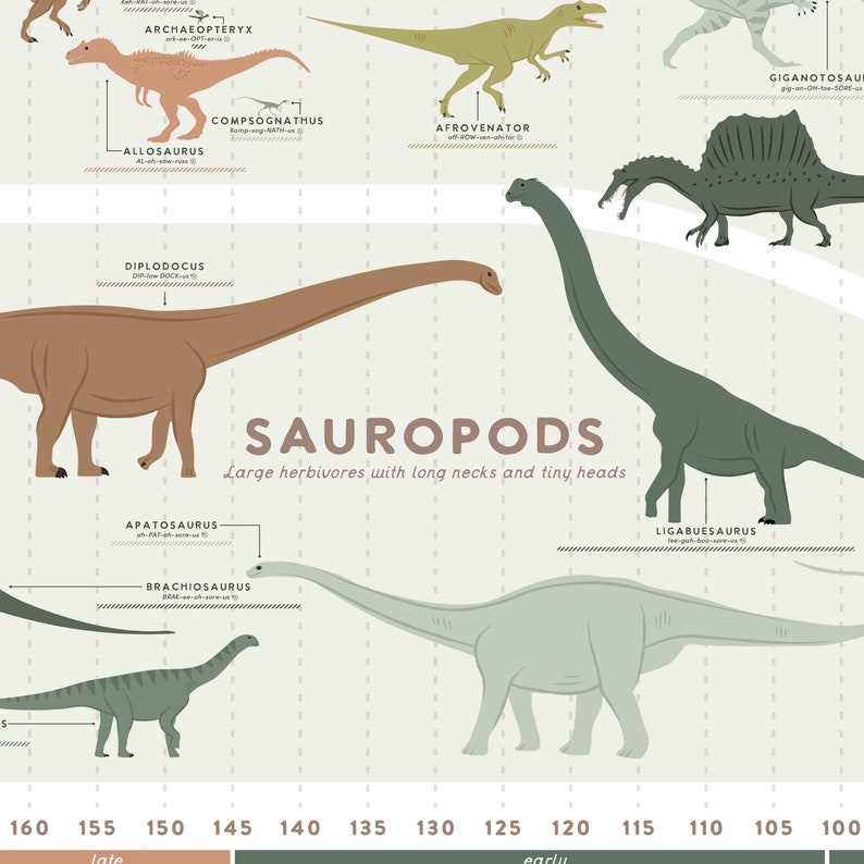 Dinosaur Evolution Poster, Paleontology Print, Dinosaur Décor ...