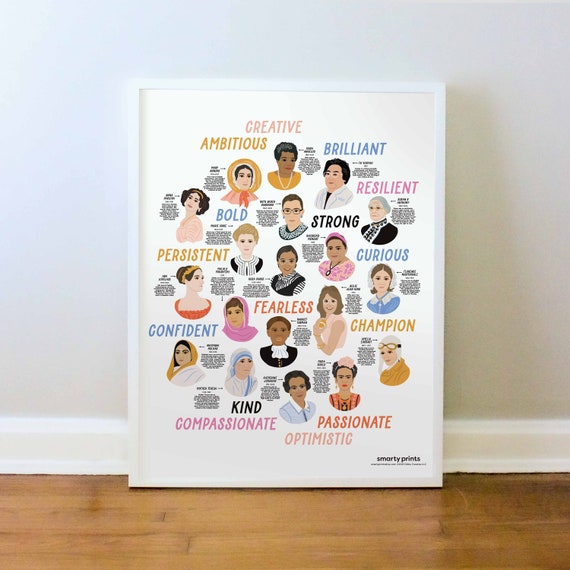 Influential Women in History Girl Power Art Feminist Prints - Etsy