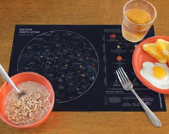 Constellation Star Printable Placemat, Northern Hemisphere, Stellar Life Cycle, Night Sky Stargazing, DIGITAL DOWNLOAD: 11x17