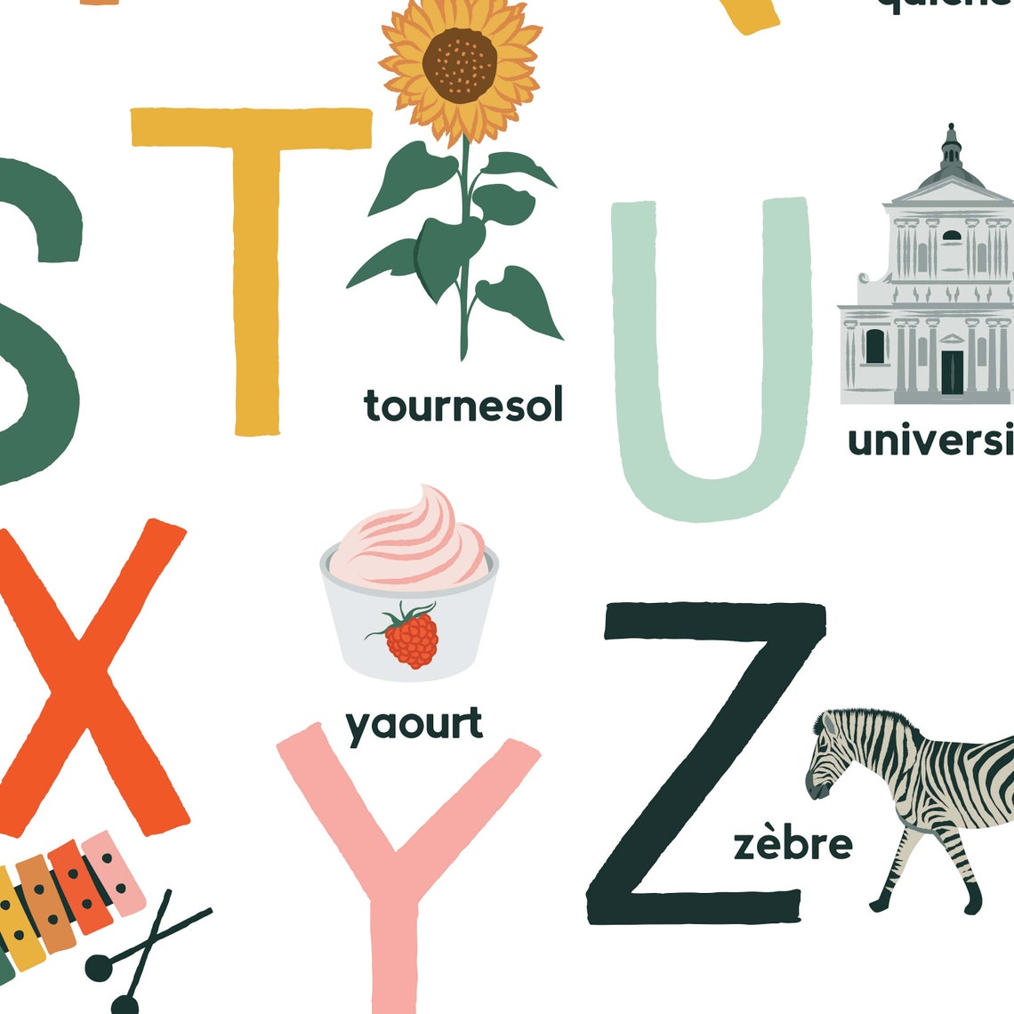 French Alphabet Poster Français Alphabet Playroom Wall Art Etsy