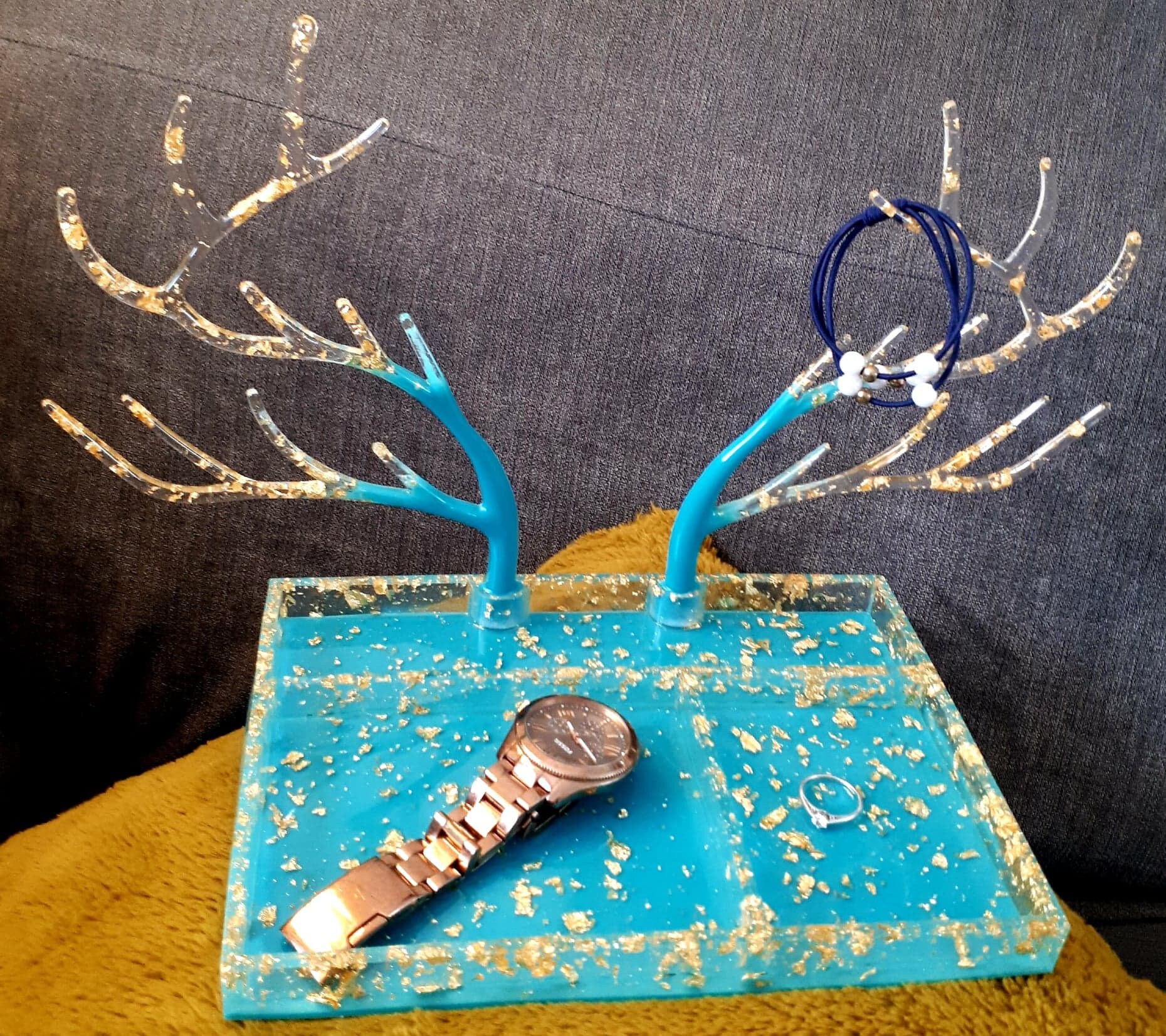 Resin Jewellery Holder Trinket Tray Antlers earing holder Etsy