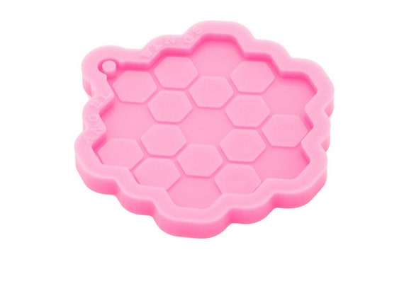 Glossy Honeycomb Silicone Mold, Shiny Keychain Mold , Resin Pendant Mould  for Epoxy Jewellery Making DIY Crafts 