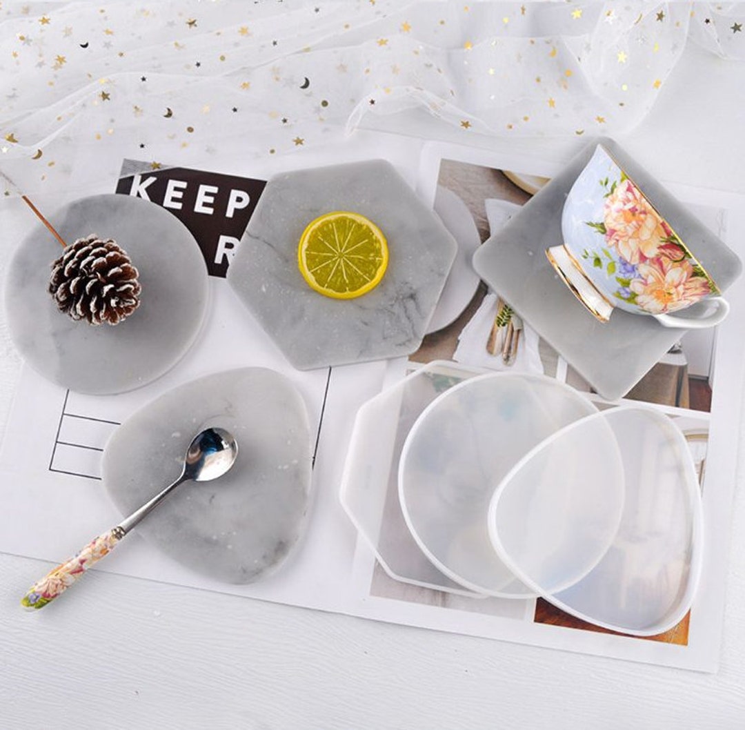 Coasters, Epoxy Resin Mold, Silicone Tray, Fluids Artist Mold ,tea Mat