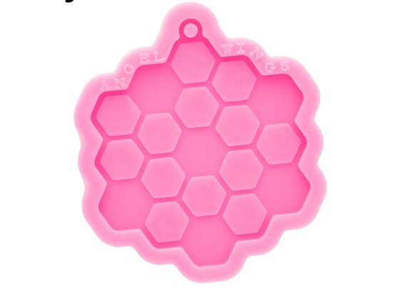 Glossy Honeycomb Silicone Mold, Shiny Keychain Mold , Resin Pendant Mould  for Epoxy Jewellery Making DIY Crafts 