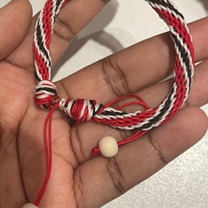 Round stripe kumihimo bracelet | Lined pattern bracelet | round adjustable kumihimo bracelet