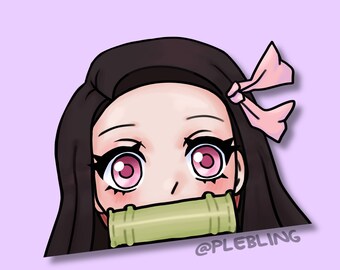 Söt Slayer Anime Demonflicka Peeker