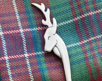 Stag Head Kilt Pin  | Scottish Kilt Pin | Antler Kilt Pin | Pewter Kilt Pin | Stag Kilt Pin | Letterbox Gift |