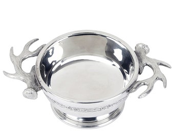 3" Antler Pewter Quaich | Finest Handmade Pewter Quaich | Scottish Drinking Cup | Wedding Gift | Gift For The Couple |