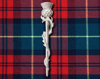Thistle Weave Kilt Pin | Kilt Accessory | Polished Pewter Kilt Pin |
