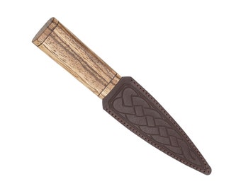 Zebrano Arisaig Sgian Dubh with Leather Sheath | Made in Scotland | Skean Dhu | Groomsmen Gift | Highlandwear | Kilt Accessory |