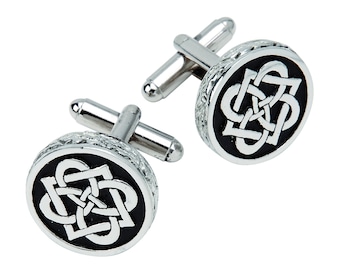 Celtic Cufflinks in Polished Pewter | Letterbox Gift | Kilt Accessory | Men's Accessories | For Him | Cuff Links | Suit & Tie Accessories |