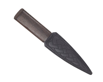 Wenge Arisaig Sgian Dubh with Leather Sheath | Made in Scotland | Skean Dhu | Groomsmen Gift | Highlandwear | Kilt Accessory |