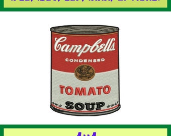 Archivo de bordado de lata de sopa