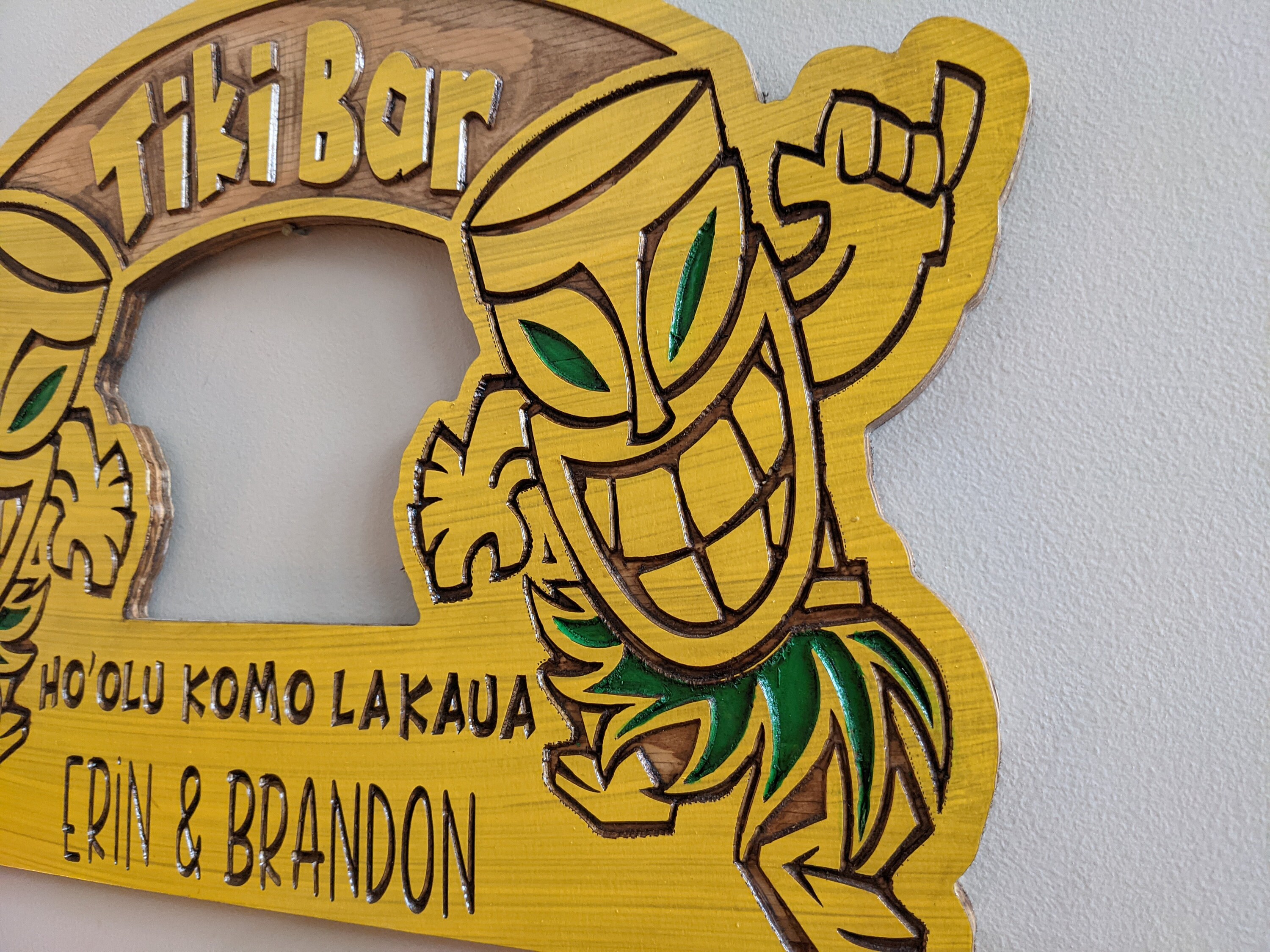 Retro Tiki Bar Lounge Personalized Engraved Wood Sign Custom Etsy