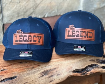 Father & Son Legend /Legacy Richardson 112/112 youth Leather Patch Hat Set