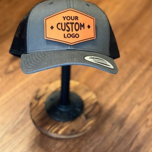 Yupoong 6606 Retro Trucker CUSTOM Leather Patch Hat