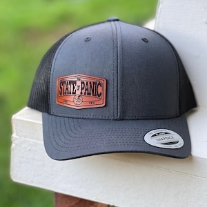 Widespread Panic &quot;State of Panic&quot; Leather Patch Hat (Version 2 - Small Patch)