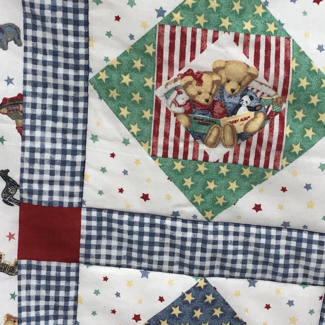 Blue Jean Teddy Bear Blanket Etsy.de