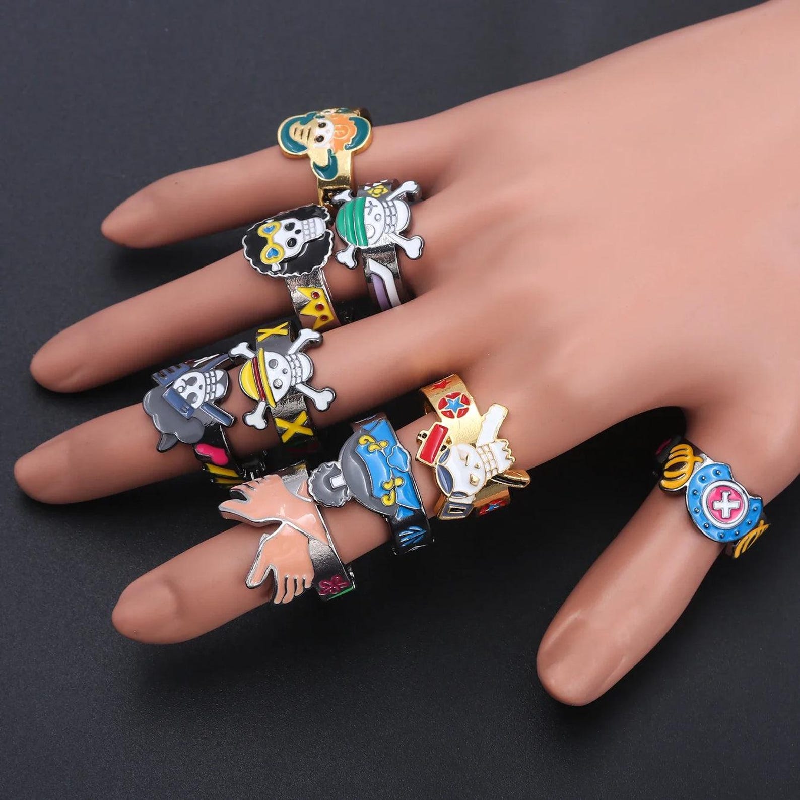 Anime Pirate Crew Rings – Inspired Adjustable Jewelry for Fans ...