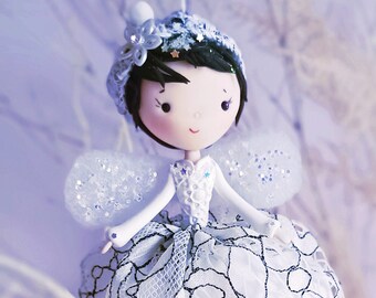Angel Doll Decor / Lace Princess Handmade Ornament / Christmas Tree Topper