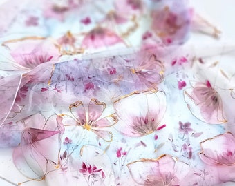 Princess Dream Pure Silk Scarf / Hand-painted Chiffon Art / 100% Silk / Floral Fashion / Bridal Wear / Chiffon Shawl