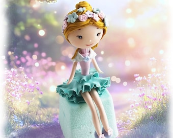 Girl Shelf Decor with Soap / Air Dry Clay Art / Handmade Cute Girl Figurine / Elf Boy Gift / Enchanted Fairy Tale Clay Doll
