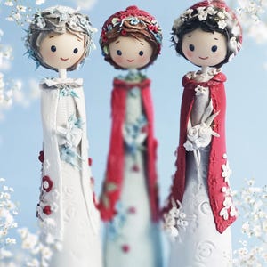 Kleiner Prinz Christbaumspitze: Handgemachte Tonkunst-Puppenverzierung