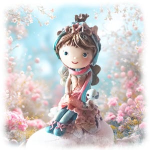 Whimsical Elf Stone Art: Handmade Clay Fairy Tale Doll
