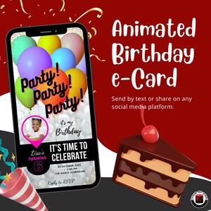 Birthday Invitation, e-invite, digital party e-invite, e-invite canva template, party evite announcement, text message invite