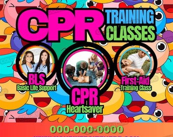 Promoot uw reanimatiecursus met deze aanpasbare 4,5x5 Canva-marketingbriefkaartsjabloon. Opvallend ontwerp en eenvoudig te gebruiken.