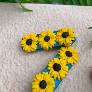 Sunflower hair clip, barrette, flower accessories