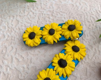 Sunflower hair clip, barrette, flower accessories