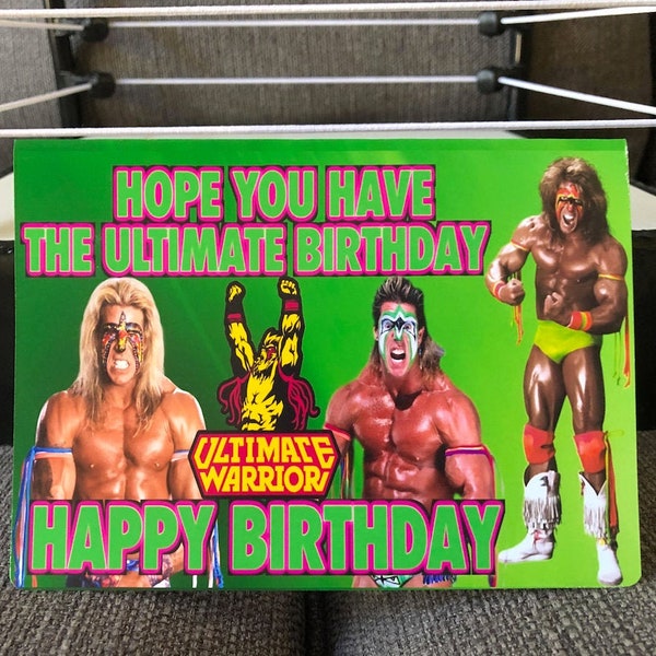 Ultimate Warrior Birthday Card - Etsy