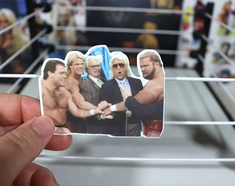 Ric Flair - Arn Anderson - Sid - Barry Windham - Hulk Hogan - Randy Savage - Ultimate Warrior 4 Horsemen Sticker No.6